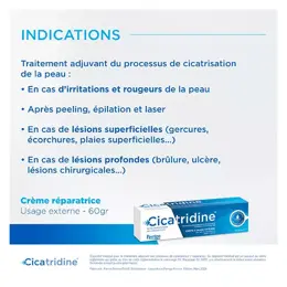 Cicatridine Crème Favorisant la Cicatrisation à l'Acide Hyaluronique 60 g