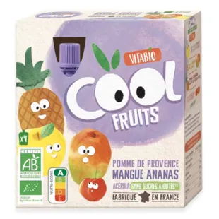 Vitabio Cool Fruits Pomme, Mangue et Ananas 4x90 gr