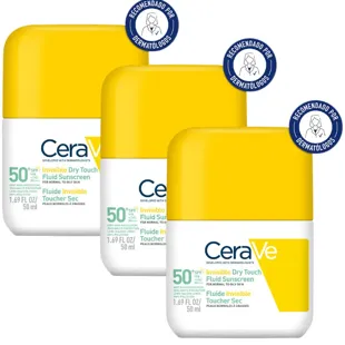 CeraVe Invisible Oil Control Protective Fluid SPF50+ 3x50 ml