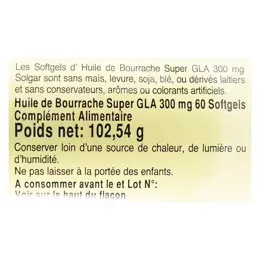 Solgar Huile de Bourrache Super GLA 300mg 30 Softgels