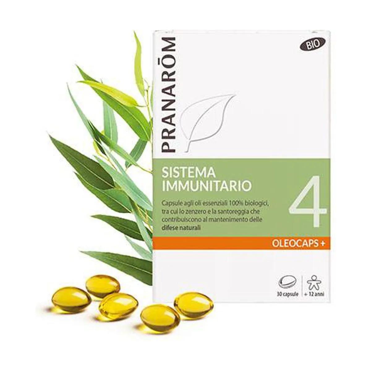 Pranarom Oleocaps+ 4 Sistema immunitario  Con Olii Essenziali Bio 30 capsule predosate