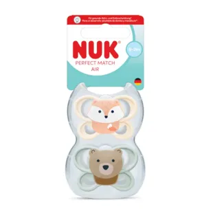 Nuk Perfect Match Air Silicone Pacifier Fox/0so 0-2m 2 pcs