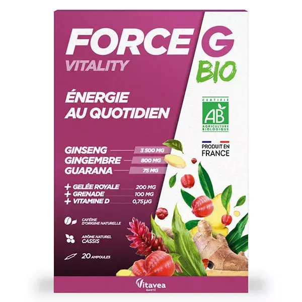 Nutrisanté Force G Organic Vitality Daily Energy 20 Vials