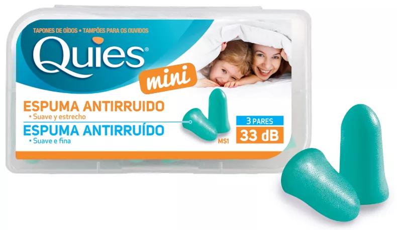 Quies Tapones Oído Mini Espuma 3 Pares