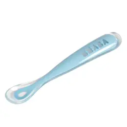 Béaba Cuillère 1er Repas Soft en Silicone Bleu