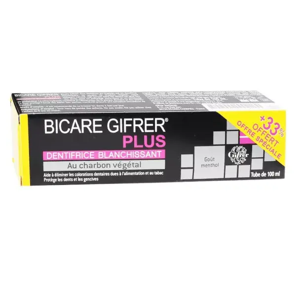 Gifrer Bicare Plus Charcoal Toothpaste 75+25ml