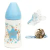 Suavinex Pack Couture Biberon 270ml + Sucette 0-4m + Attache Sucette Bleu