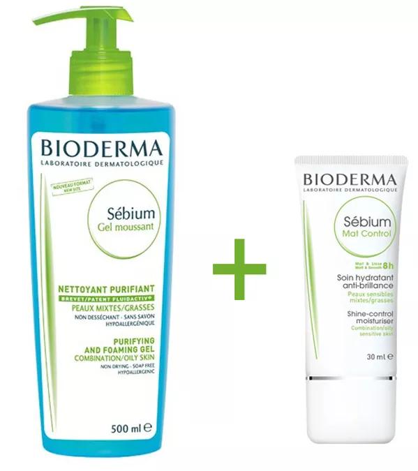 BIODERMA Sébium Gel nettoyant 500 ml Bioderma Sébium Mat contrôle 40 ml