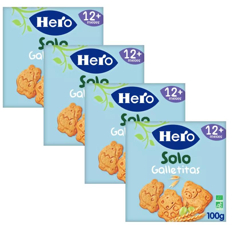 Hero Solo Biscoitos de Animais Bio +12m 4x100 gr
