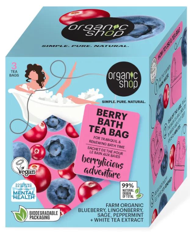 Organic Shop Berrylicious Adventure Berry Sachets de thé pour le bain