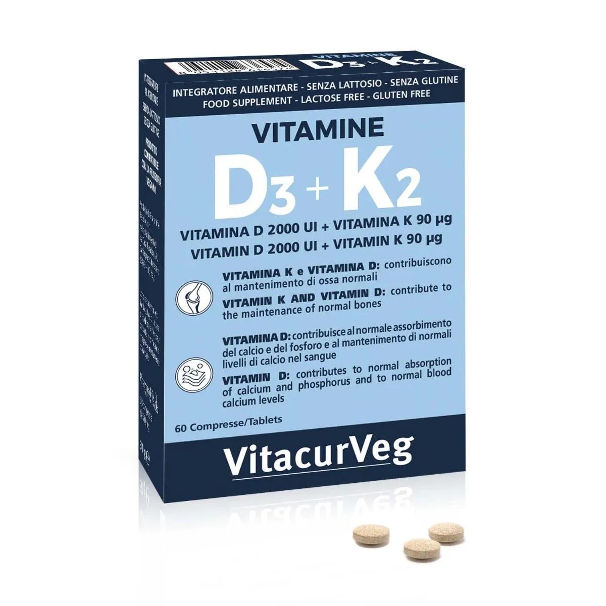 Pharmalife Vitamine D3+K2 Integratore per Ossa Forti 60 Compresse