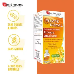 Forté Pharma Forté Royal Sirop Gorge Apaisée Propolis Miel dès 3ans Flacon 120ml