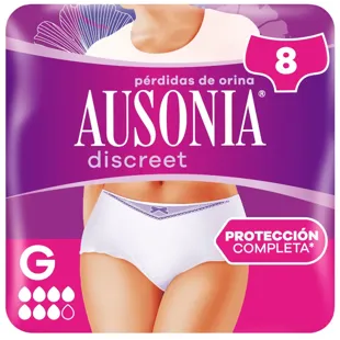 Ausonia Calcinha Feminina Discreet para Incontinência Plus L 8 unidades