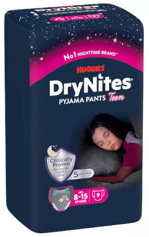 DryNites Girl Diapers 8-15 years 9 Units