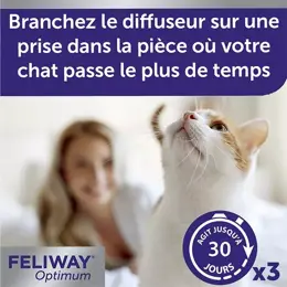 FELIWAY Optimum Pack éco 3 recharges Anti-stress chat nouvelle formule 3x30 jours