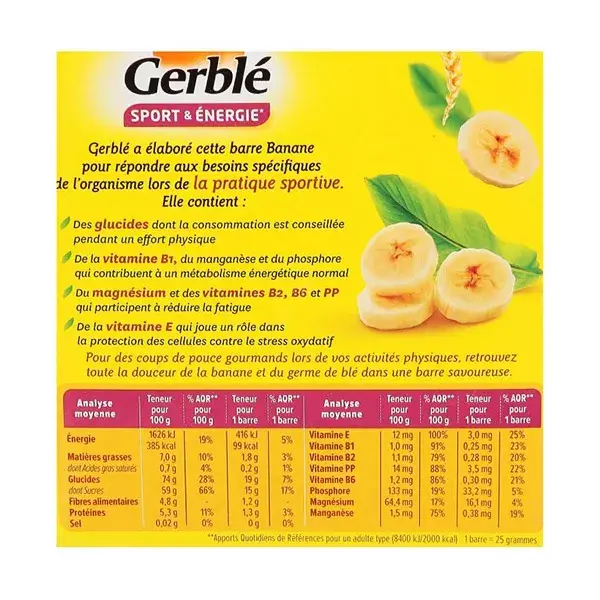 Gerblé Sport Barres Banane 6 x 25g