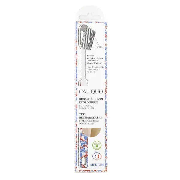 Caliquo Replaceable Heads Toothbrush Wax Medium Blue Red