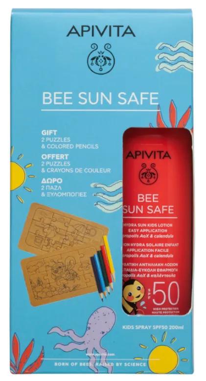 Apivita Hydra Sun Sonnenspray Kinder SPF50 150 ml + GESCHENK Anti-Sand-Netzbeutel