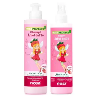Nosa Tea Tree Shampoo 250ml Strawberry + Nosa Tea Tree Strawberry Detangling Spray 250ml