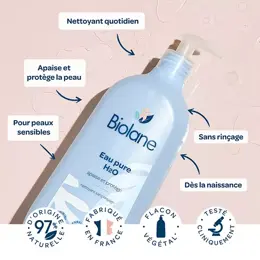 Biolane - Eau Pure H2O - Nettoyant Pour Visage, Corps & Siège Du Bébé - 350ml