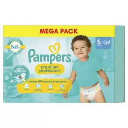 Pampers Premium Protection Taille 5 Couches x82 11kg - 16kg N°1 Pour Le Confort & La Protection