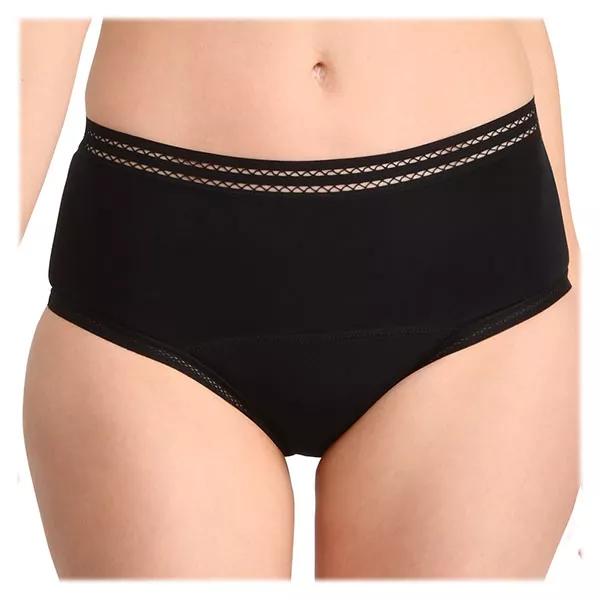 Bragas menstruales de cintura alta Freedom, color negro, talla S 34/36