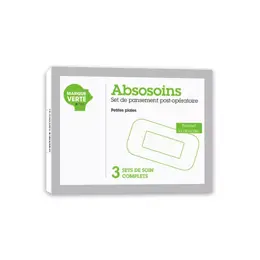 Marque Verte Absosoins Set de Pansement Post Opératoire Petites Plaies