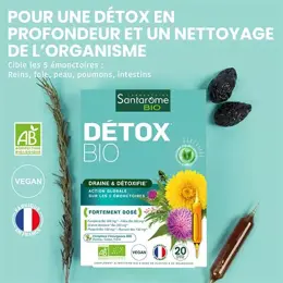 Santarome Bio - Détox Bio - Draine & Détoxifie - 20 ampoules