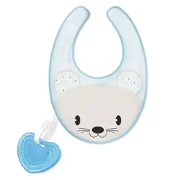 Chicco Anneau de Dentition Fresh Bib Bavoir +4m Bleu