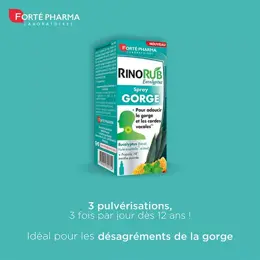 Forté Pharma RinoRub Spray Gorge irritée Toux Huile Essentielle Menthe Miel 15ml