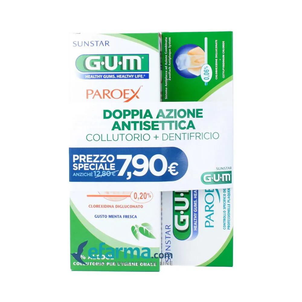 Gum Bundle Pack Paroex 0,20% Collutorio Gengive Irritate 300 ml + Dentifricio Anti-Placca 0.06% 75 ml