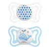 Chicco Physio Forma Light Sucette Silicone Phosphorescente +2m Baleine Étoile Lot de 2 + Boite de Stérilisation