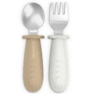Suavinex Spoon + Learning Fork Stainless Steel Beige +6m 2 units