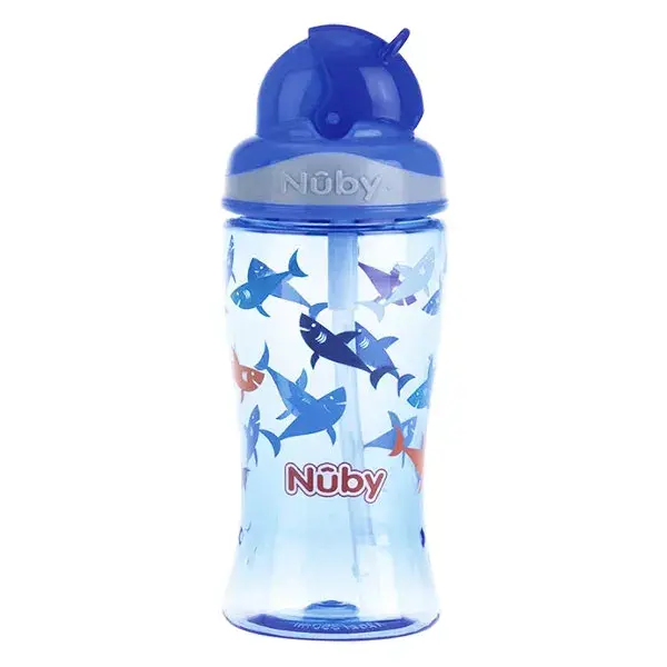 Nuby Gobelet à Paille +3ans 360ml Requin Bleu