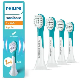 Têtes de rechange Philips Sonicare HX6034/90 pour enfants (blanc/bleu, 3-7 ans, lot de 4)