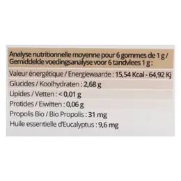 Propos' Nature Apithérapie Gomme de Propolis Miel Eucalyptus Bio 45g