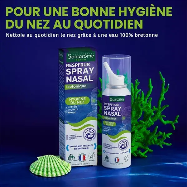 Santarome Bio Spray Nasal Isotonique Respi'rub Nettoie au quotidien 100 ml