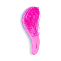 3 Claveles Brosse Démêlante Manche Turquoise Picots Fuschia Grand Modèle