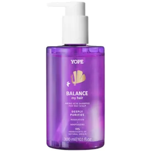 YOPE Shampoing Naturel aux Acides Aminés pour Cuir Chevelu Gras 300 ml