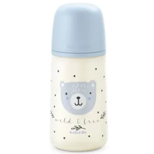 Suavinex Wild&amp;Free Medium Flow Baby Bottle Blue +3m 270ml