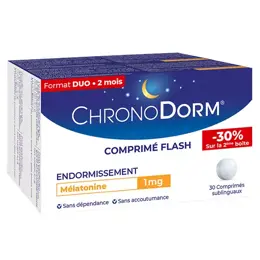 Chronodorm Mélatonine 1mg Lot de 2 x 30 comprimés