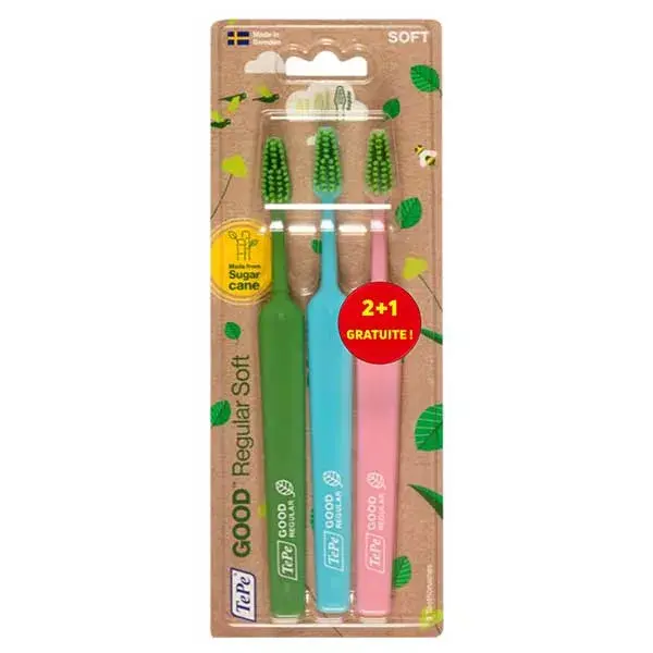 TePe GOOD Regular Soft Toothbrush Set of 3