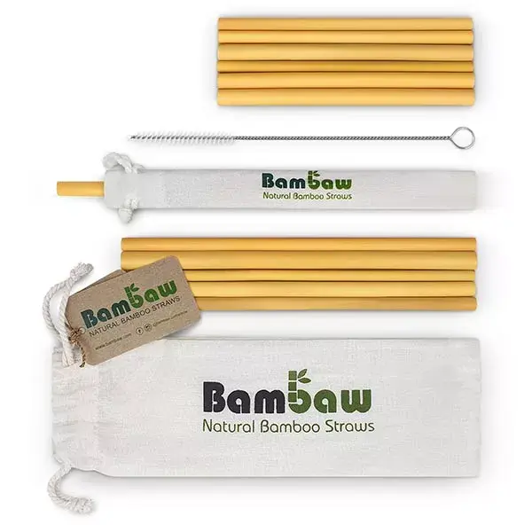 Bambaw Pajitas de Bambú 6 x 14cm + 6 x 22cm