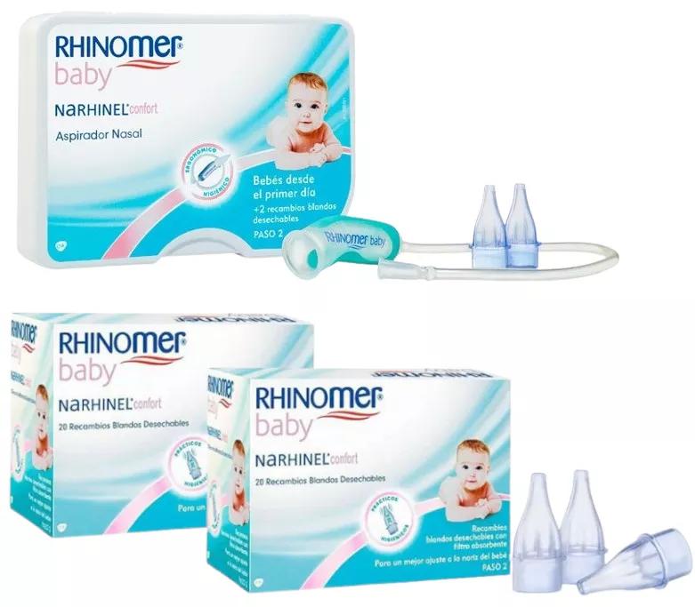 Mouche-bébé Rhinomer + recharges souples jetables 2x20 unités