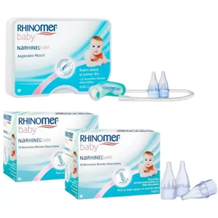 Rhinomer Baby Aspirador Nasal + Recambios Blandos Desechables 2x20 uds
