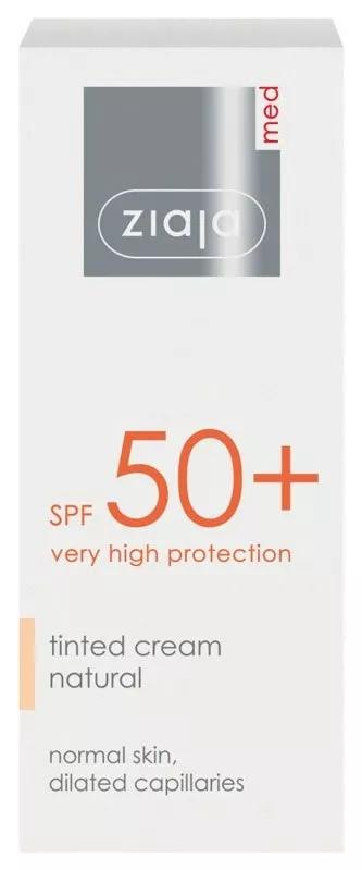 Ziaja Med Creme Facial Protetora SPF50+ com Cor Natural 50ml