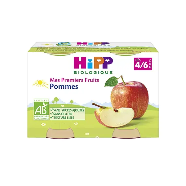 Hipp Mes Premiers Fruits Bio Manzana 4-6m Lote de 2x125g