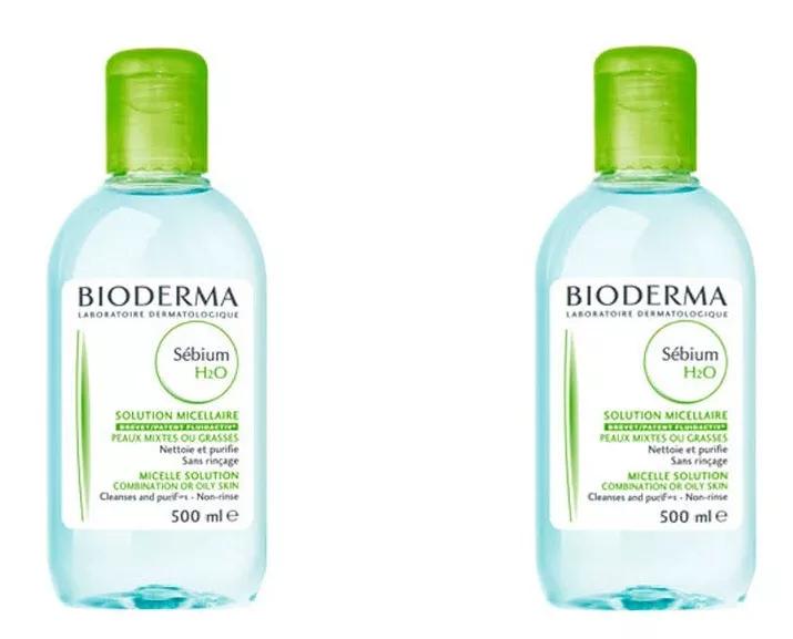 Bioderma Sébium Agua H2O Solución Micelar 2x 500ml 