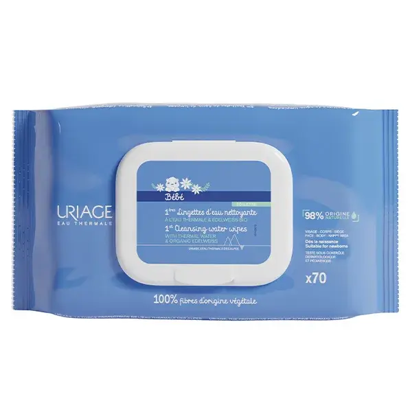Uriage Baby's 1st Cleansing Thermal Water Wipes 70 Pack