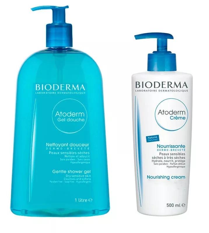 Bioderma Pack Atoderm Duschgel 1000 ml + Atoderm Feuchtigkeitscreme 500 ml